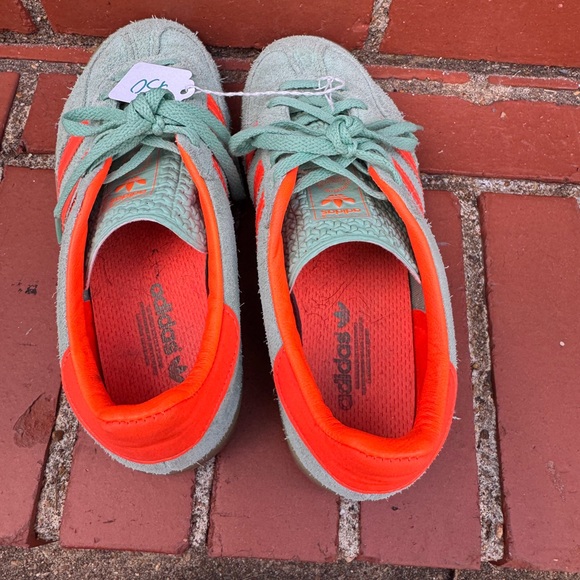 Adidas Gazelle Mint and Bright Orange Sneakers - Picture 4 of 5